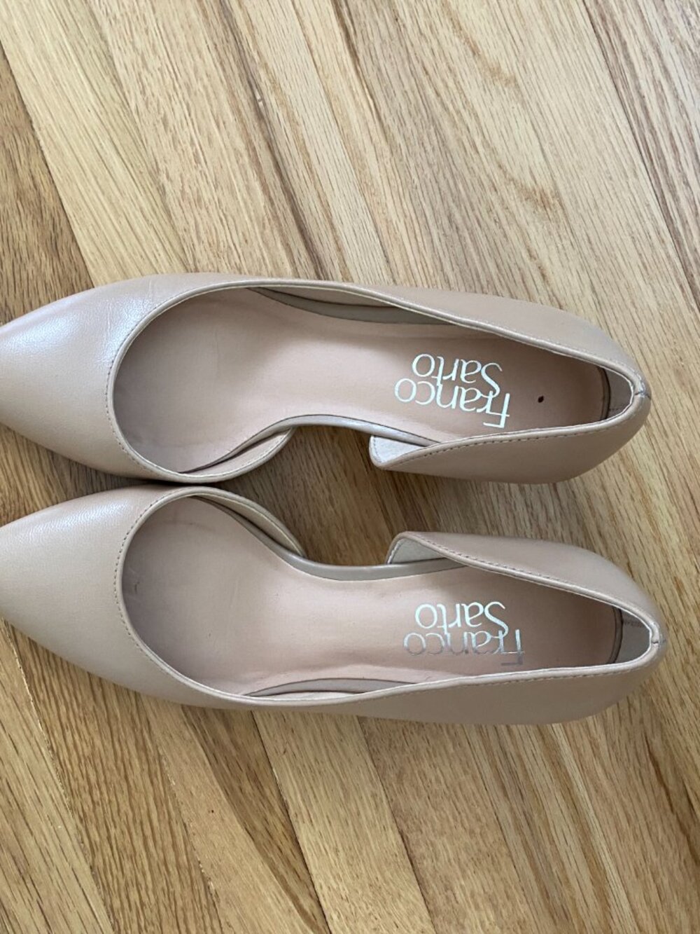 Franco Sarto Beige Leather D'Orsay Wedge Pumps - Size 6.5 - Picture 10 of 11
